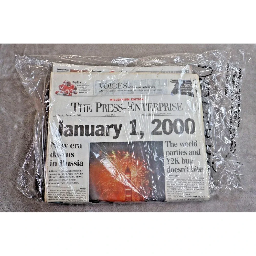 The‎ Press-Enterprise Millennium Edition Newspaper January 1 2000 Y2K Headlines
